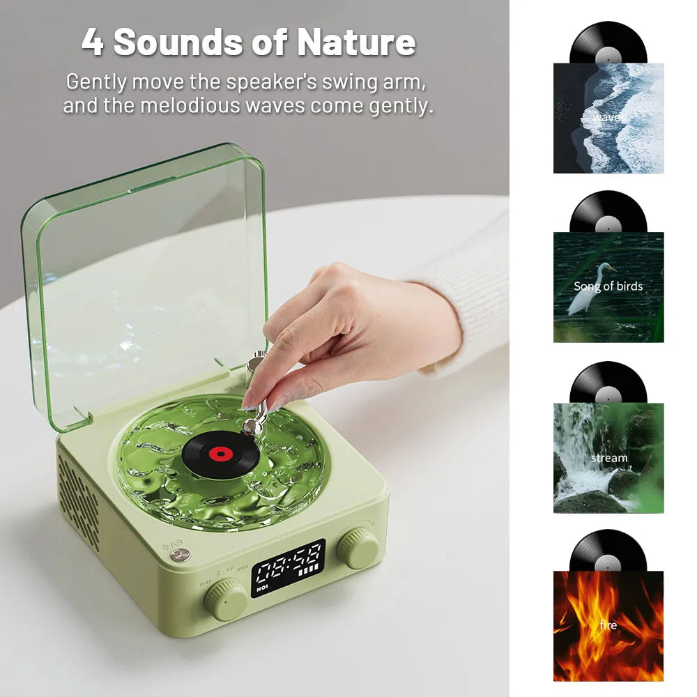 Mini Retro Vinyl Bluetooth Speaker | White Noise & Ambient Sound Machine