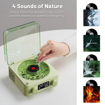 Mini Retro Vinyl Bluetooth Speaker | White Noise & Ambient Sound Machine